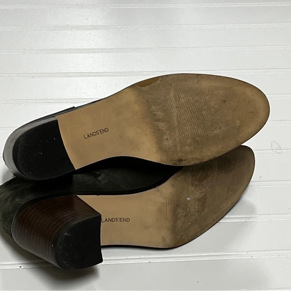 Land’s End Hunter Green Suede Ankle Boots